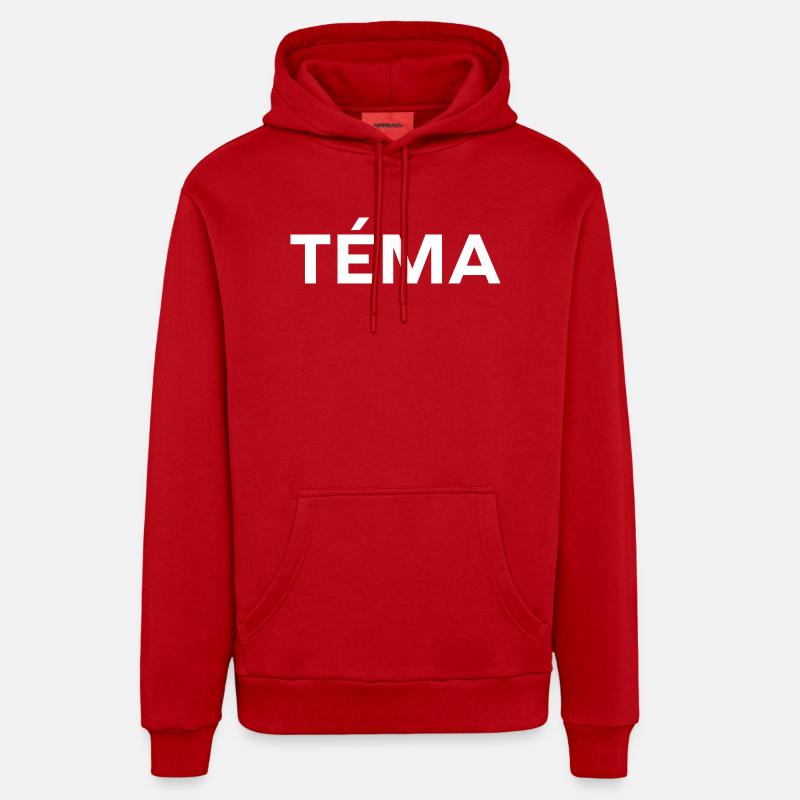 téma - Sweat à capuche bio décontracté fabriqué en UE - rouge
