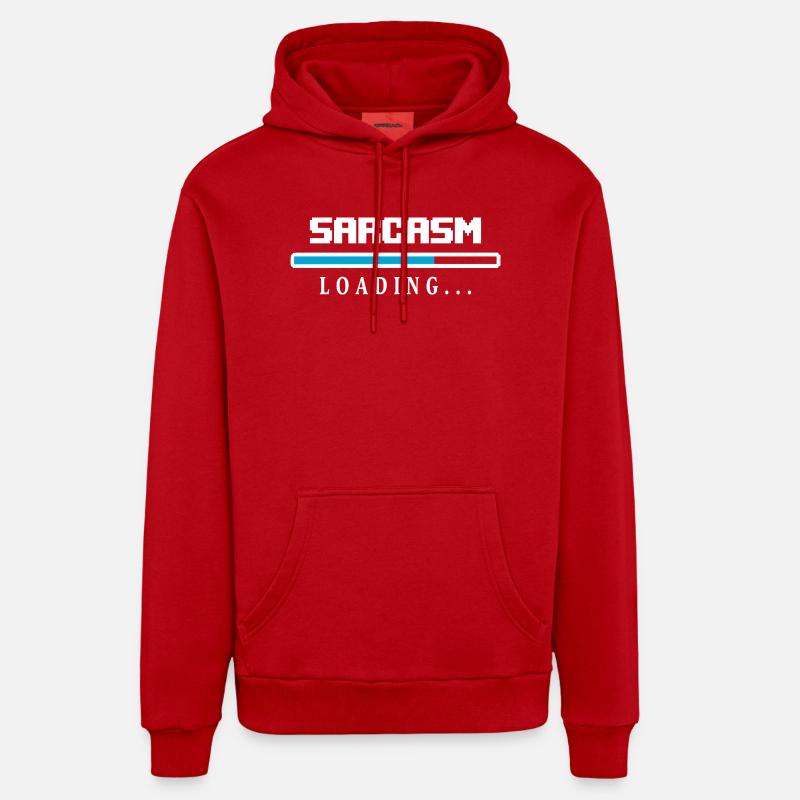Sarcasm Loading Ladebalken Spruch - Organic Relaxed Hoodie Made in EU - Rot