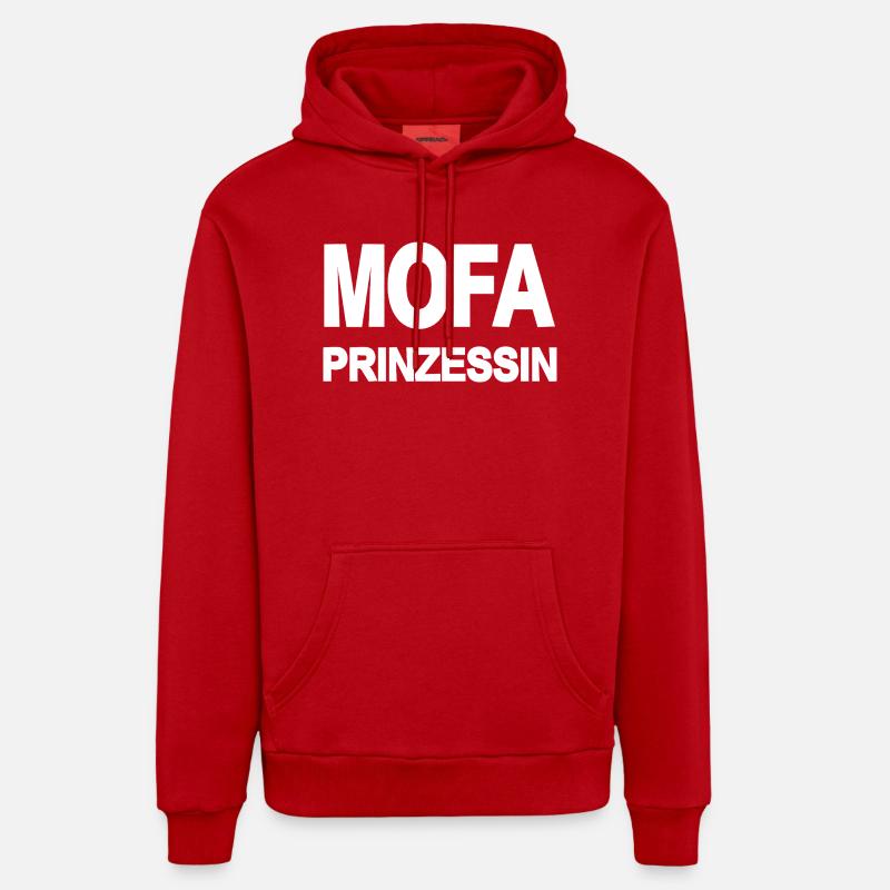 Mobylette - Sweat à capuche bio décontracté fabriqué en UE - rouge