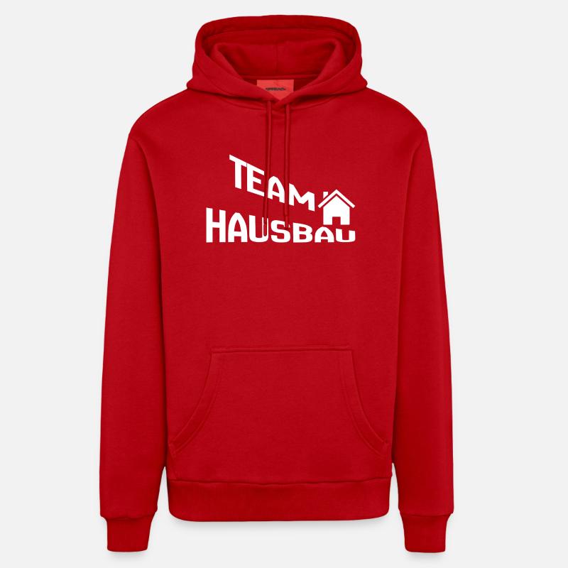 Construction de maisons d’équipe - Sweat à capuche bio décontracté fabriqué en UE - rouge
