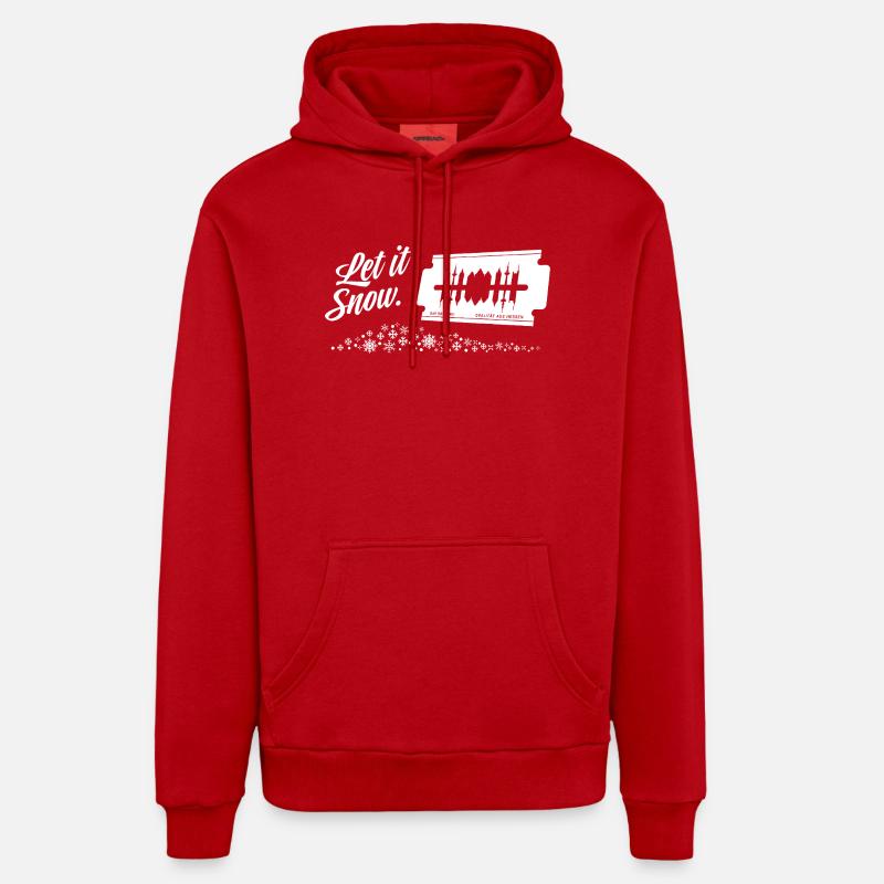 Que neige ! FFM - Sweat à capuche bio décontracté fabriqué en UE - rouge