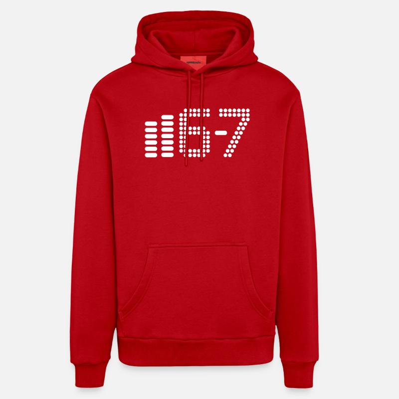 67 - Sweat à capuche bio décontracté fabriqué en UE - rouge