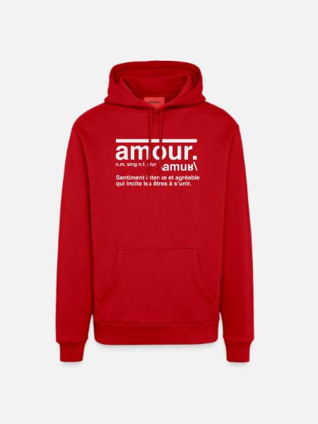 Love Definition Dictionary Style - Organic Relaxed Hoodie Made in EU - red
