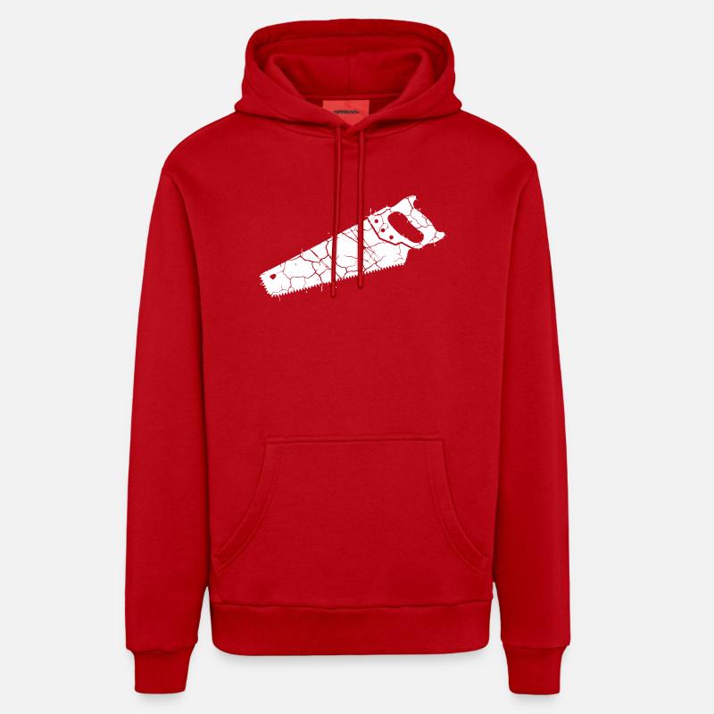 Outil Grunge Saw Fox Tail - Sweat à capuche bio décontracté fabriqué en UE - rouge