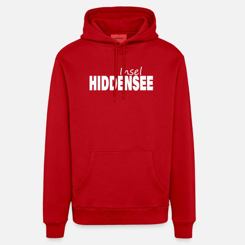 Hiddensee - Sweat à capuche bio décontracté fabriqué en UE - rouge
