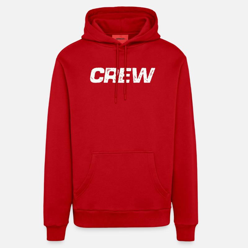 équipage - Sweat à capuche bio décontracté fabriqué en UE - rouge