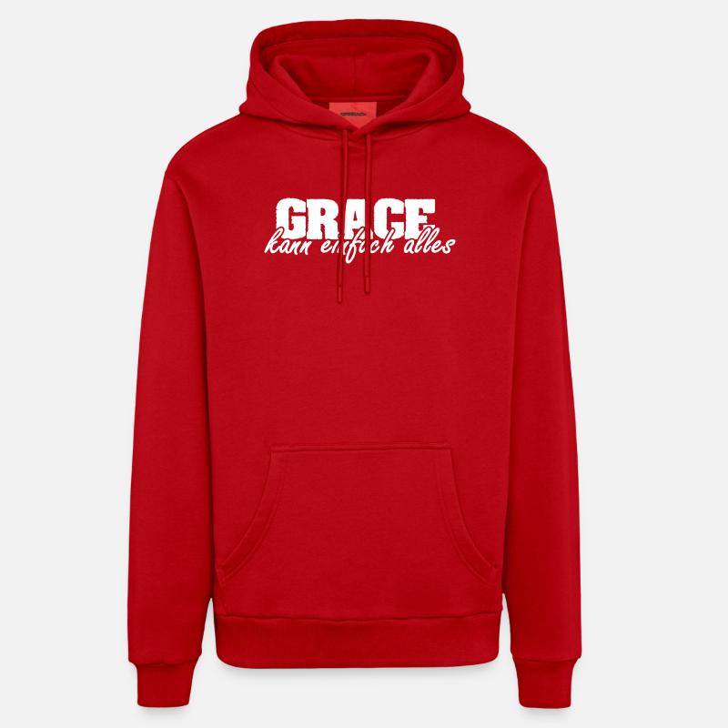 Dire la grâce - Sweat à capuche bio décontracté fabriqué en UE - rouge