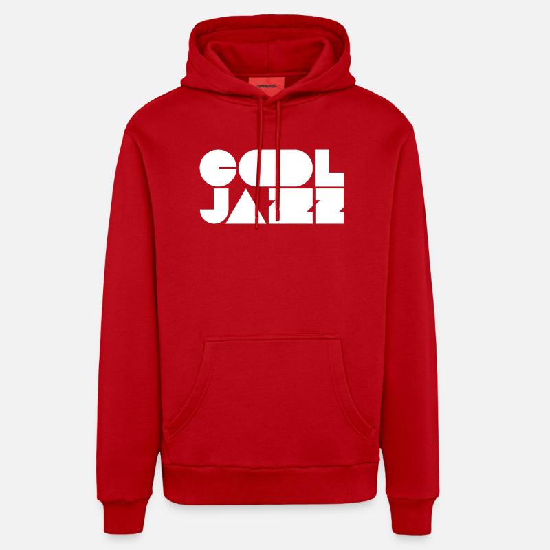 Logo jazz audacieux et cool - Sweat à capuche bio décontracté fabriqué en UE - rouge