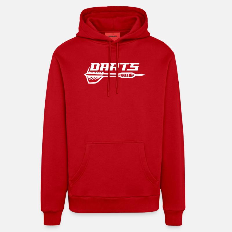 Fléchettes à fléchettes - Sweat à capuche bio décontracté fabriqué en UE - rouge