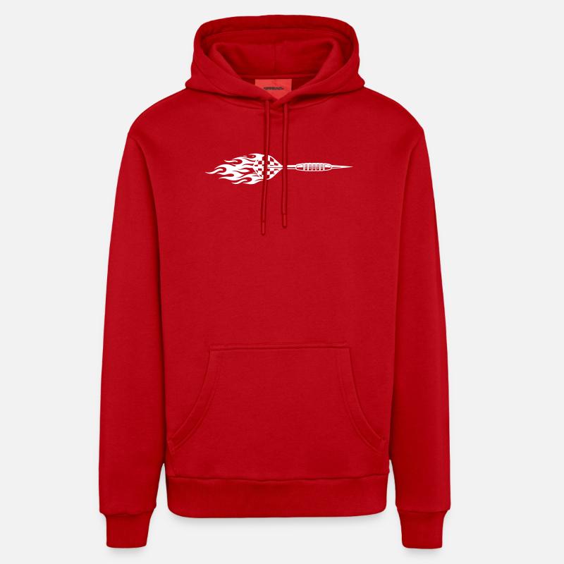 Symbole de fléchette Feu - Sweat à capuche bio décontracté fabriqué en UE - rouge