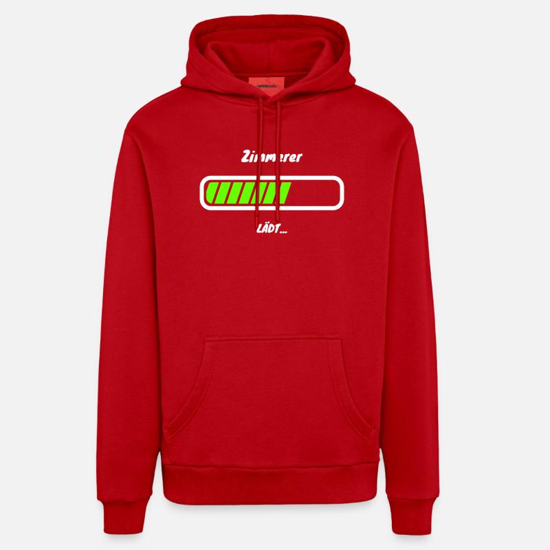 Zimmerer Handwerker Beruf Witziger Spruch - Organic Relaxed Hoodie Made in EU - Rot