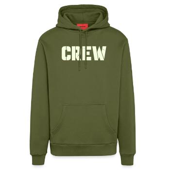 crew - Organic Relaxed Hoodie Made in EU - MOSS GREEN - Vorne