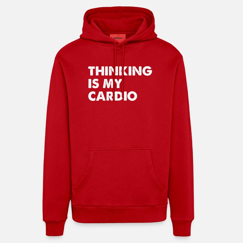 La réflexion est mon cardio - Sweat à capuche bio décontracté fabriqué en UE - rouge
