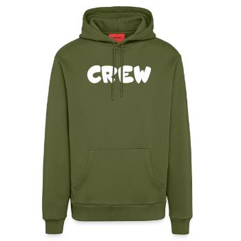 Crew Blasen Typografie - Organic Relaxed Hoodie Made in EU - MOSS GREEN - Vorne