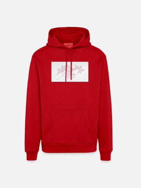 Hand of the Protector - Organic Relaxed Hoodie Made in EU - red