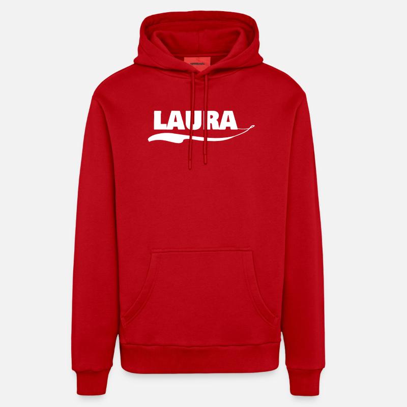 Laura en cadeau - Sweat à capuche bio décontracté fabriqué en UE - rouge