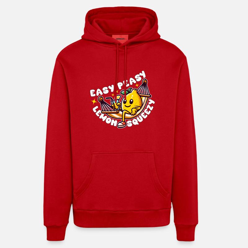 EASY PEASY LEMON SQUEEZY - Sweat à capuche bio décontracté fabriqué en UE - rouge