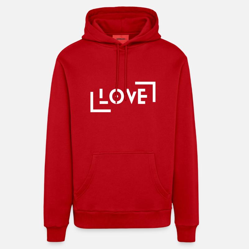 Amour - Sweat à capuche bio décontracté fabriqué en UE - rouge
