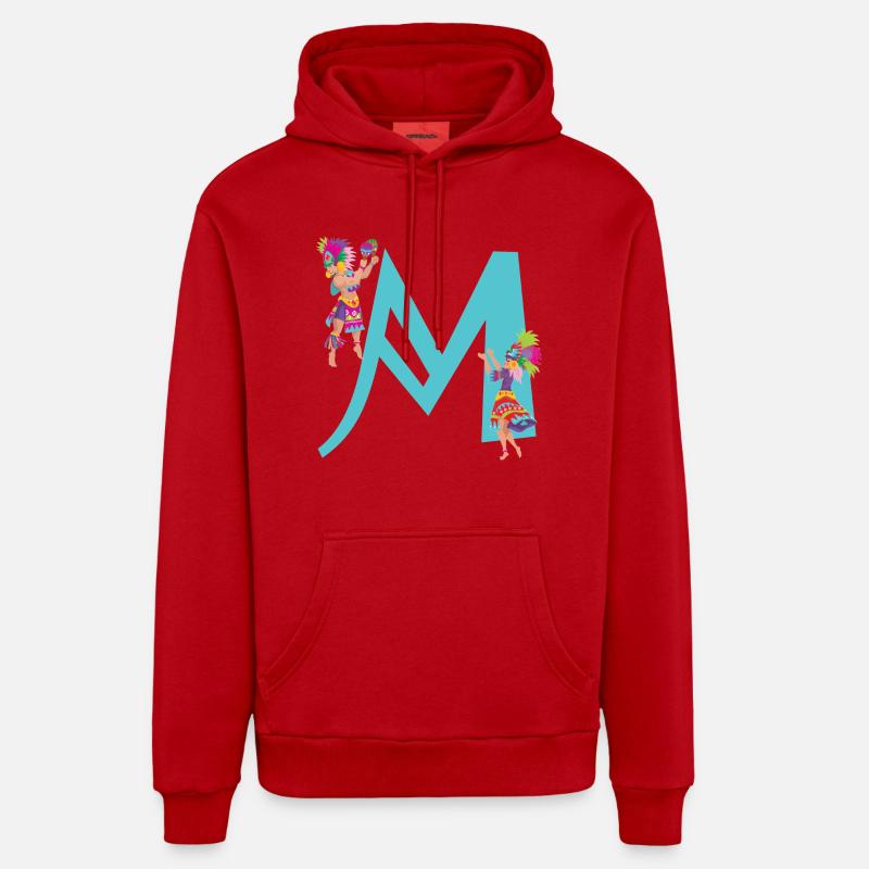 carnaval m - Sweat à capuche bio décontracté fabriqué en UE - rouge