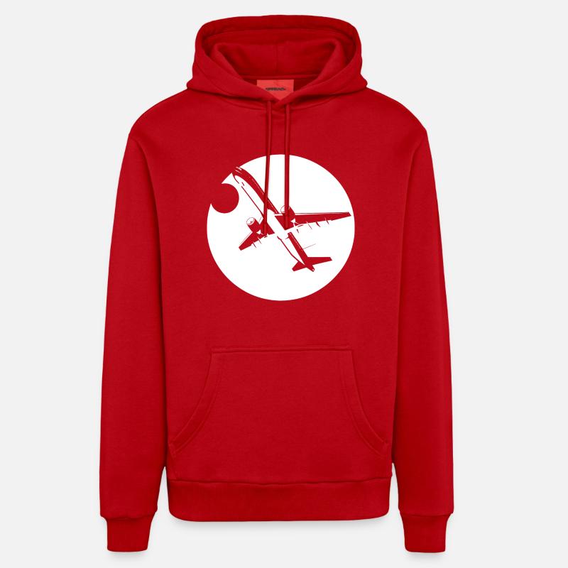 Dessin d’aviateur - Sweat à capuche bio décontracté fabriqué en UE - rouge
