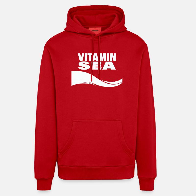 VITAMINE DE MER - Sweat à capuche bio décontracté fabriqué en UE - rouge