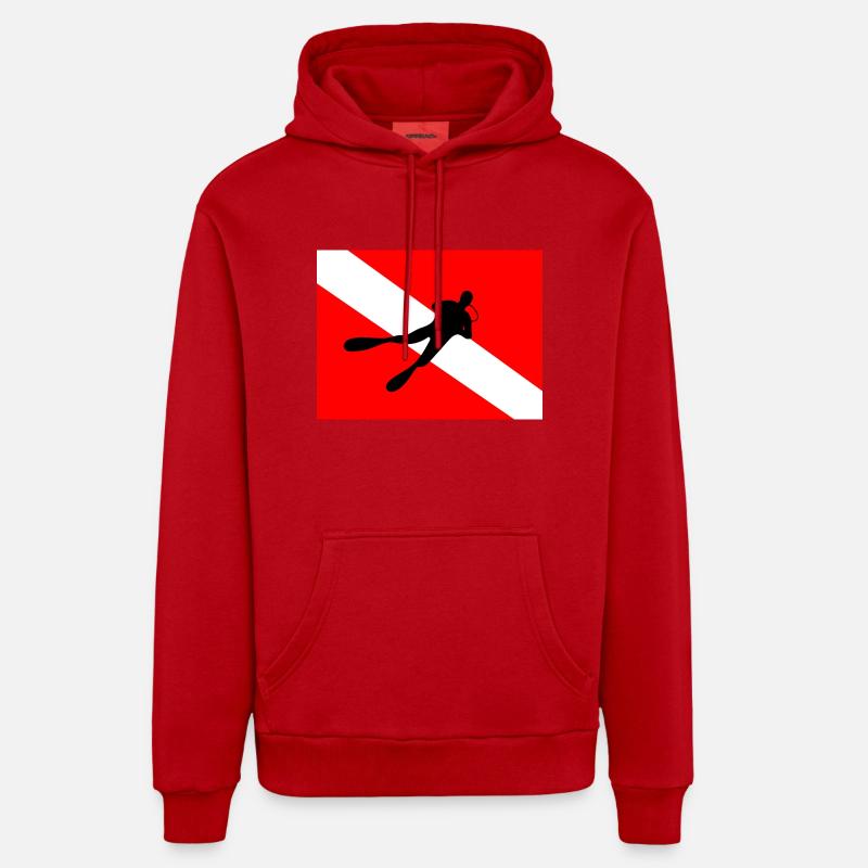 Pavillon de plongée - Sweat à capuche bio décontracté fabriqué en UE - rouge