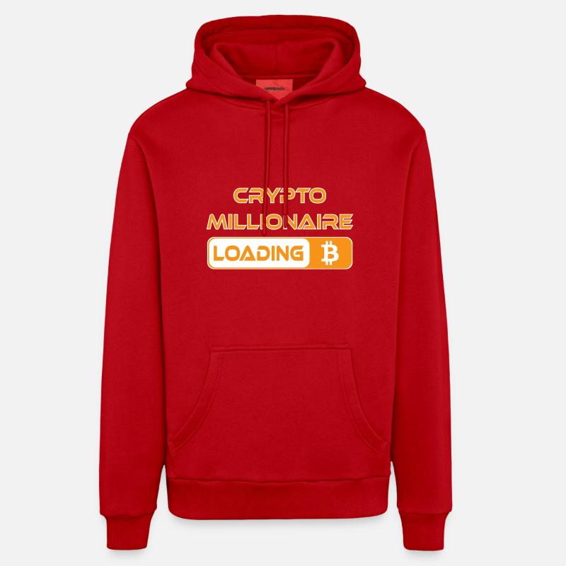 CRYPTO MILLIONAIRE LOADING BITCOIN - Organic Relaxed Hoodie Made in EU - Rot