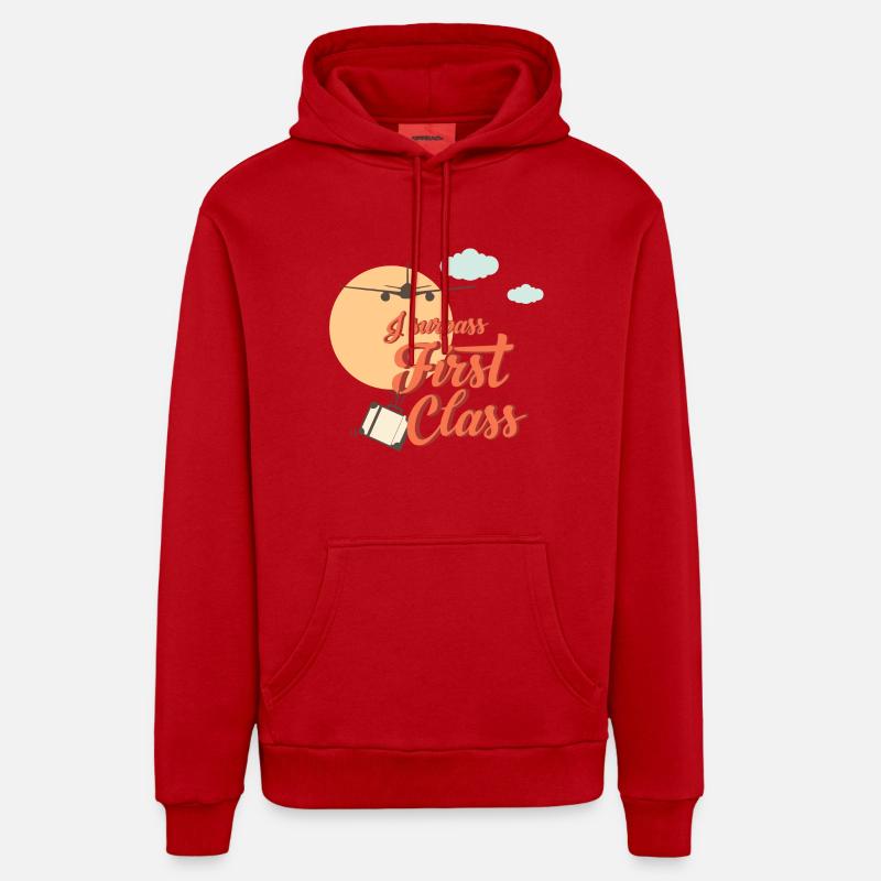 Je surpasse First Class - Sweat à capuche bio décontracté fabriqué en UE - rouge