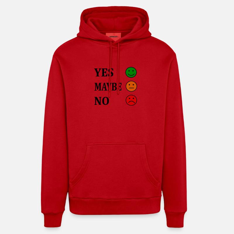 Aide à la décision - Sweat à capuche bio décontracté fabriqué en UE - rouge
