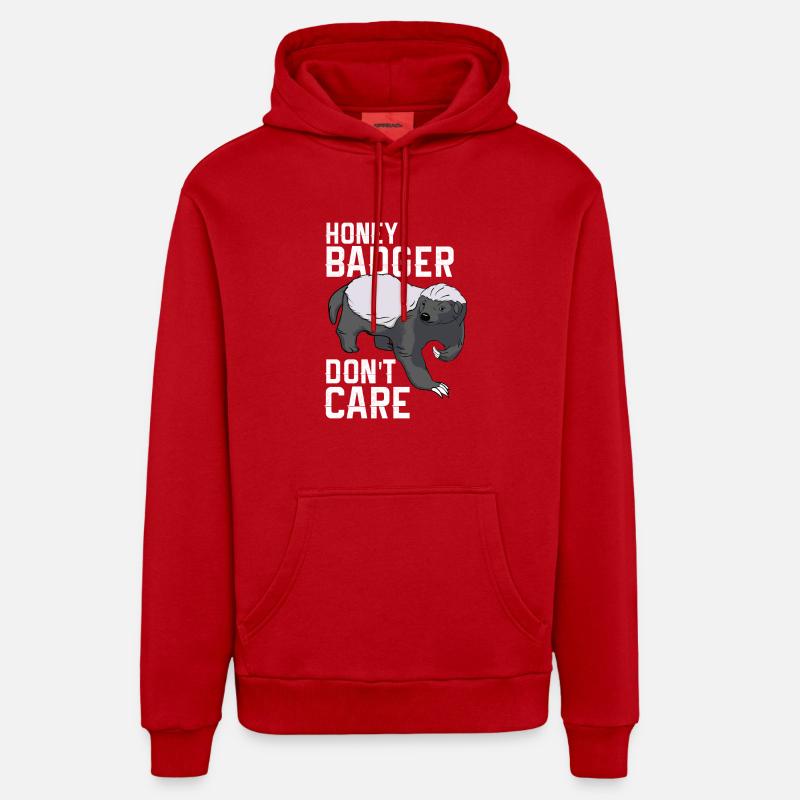 Honey blaireau - Sweat à capuche bio décontracté fabriqué en UE - rouge