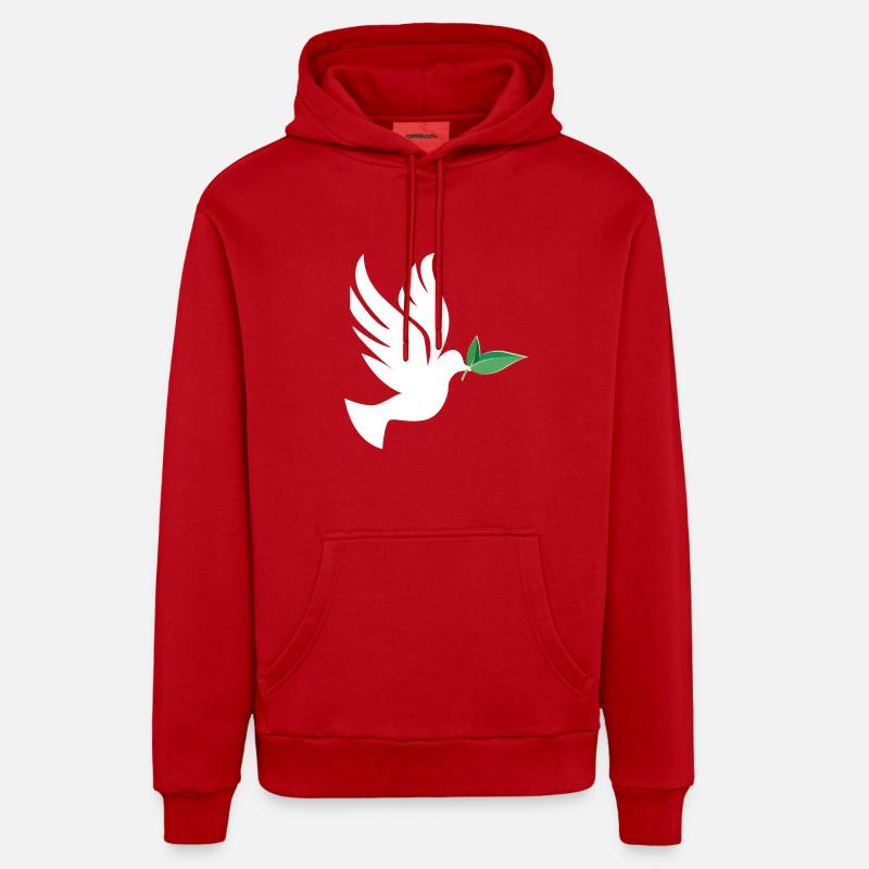 paix - Sweat à capuche bio décontracté fabriqué en UE - rouge