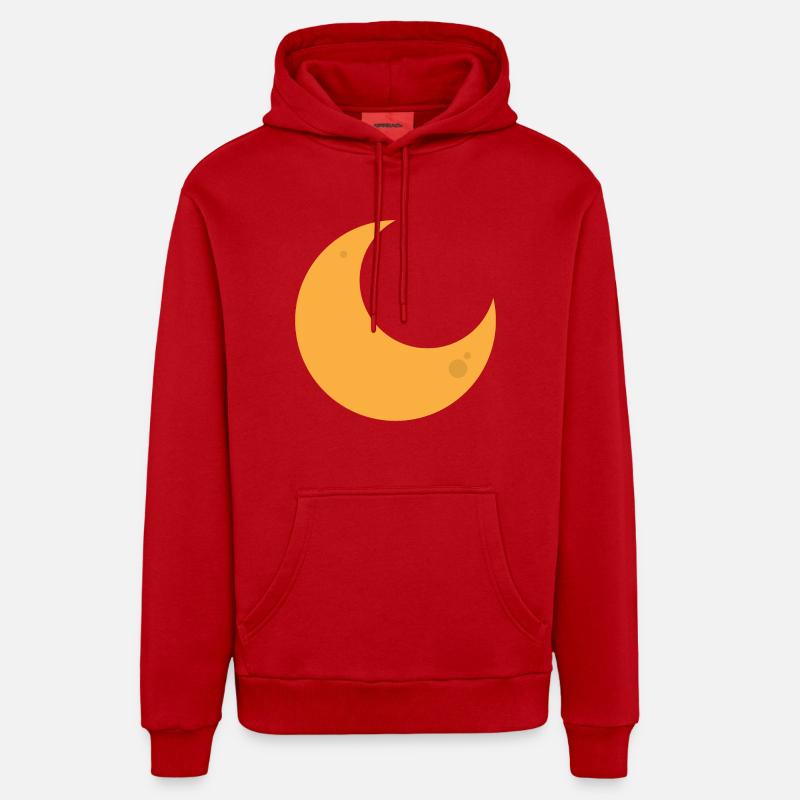 lune - Sweat à capuche bio décontracté fabriqué en UE - rouge