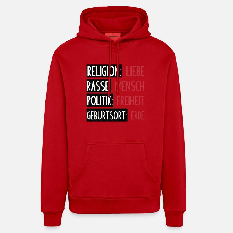 Statement - Keine Trennung oder Spaltung - Organic Relaxed Hoodie Made in EU - Rot