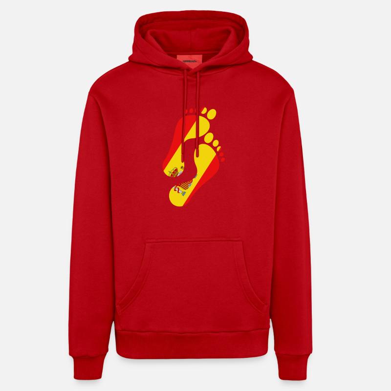 Espagne Drapeau de l’empreinte - Sweat à capuche bio décontracté fabriqué en UE - rouge