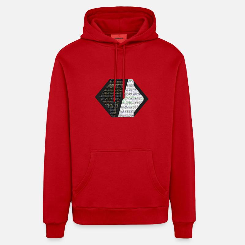 crochets - Sweat à capuche bio décontracté fabriqué en UE - rouge