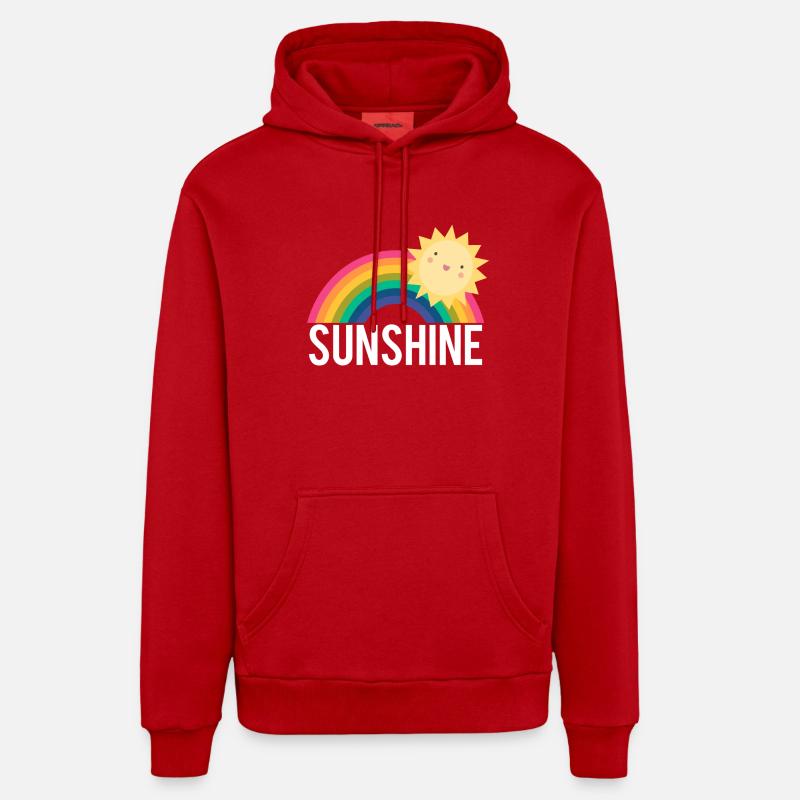 Sunshine Sommer rainbow Sun - Sweat à capuche bio décontracté fabriqué en UE - rouge