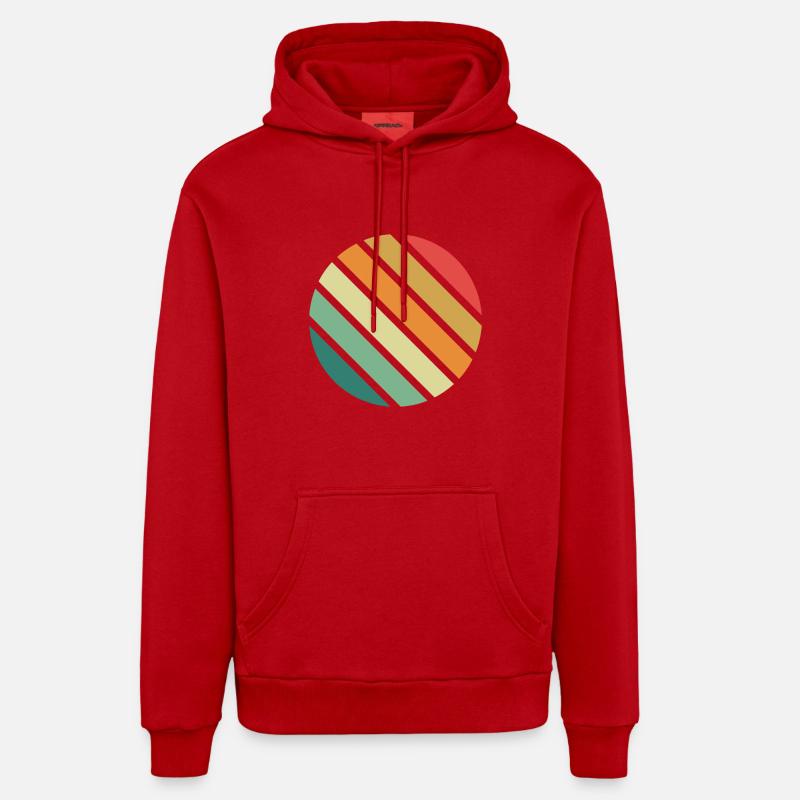 Cercle géométrique Illustration - Sweat à capuche bio décontracté fabriqué en UE - rouge