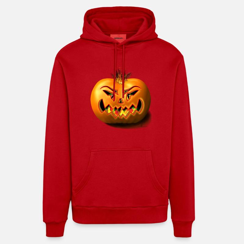 pumkin brûlant / citrouille d’Halloween - Sweat à capuche bio décontracté fabriqué en UE - rouge