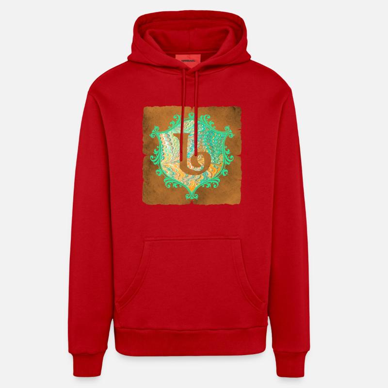 E 36 l - Sweat à capuche bio décontracté fabriqué en UE - rouge
