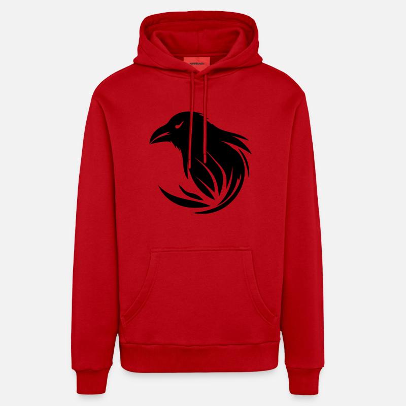 Corbeau intelligent - Sweat à capuche bio décontracté fabriqué en UE - rouge