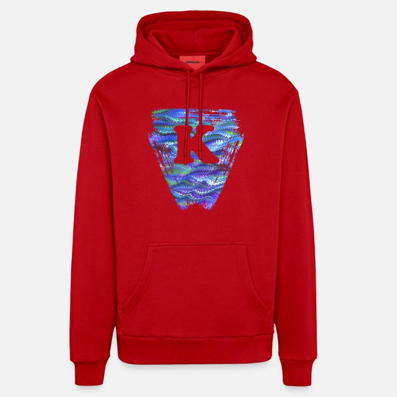 Dreieck E 103 K - Sweat à capuche bio décontracté fabriqué en UE - rouge