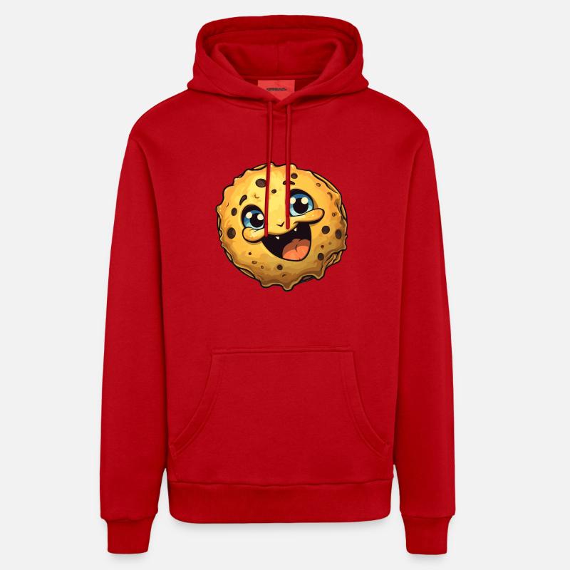 Biscuit Biscuit Drôle Mignon - Sweat à capuche bio décontracté fabriqué en UE - rouge