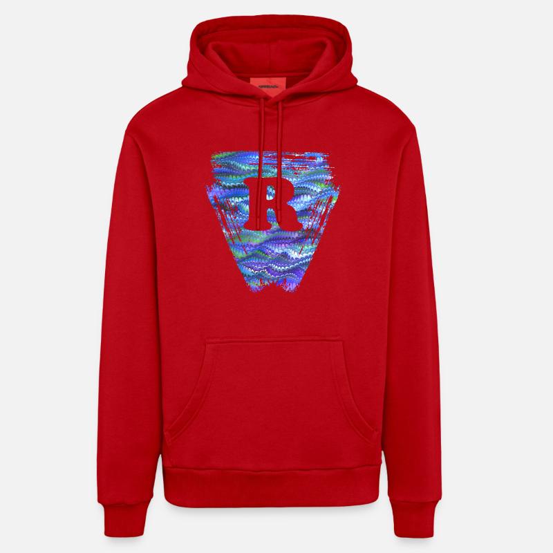 Triangle E 103 R - Sweat à capuche bio décontracté fabriqué en UE - rouge