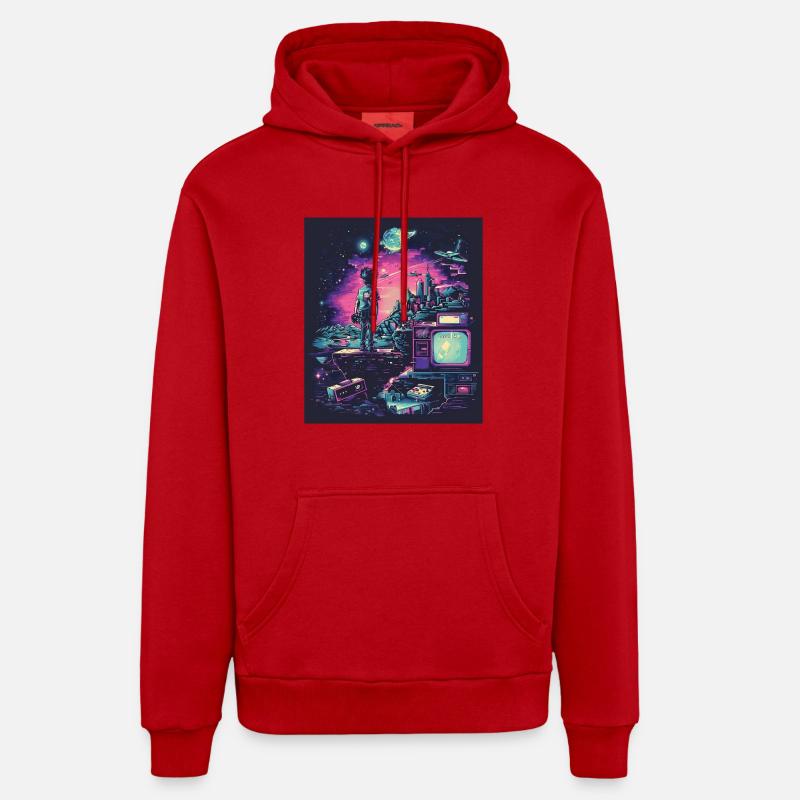 Odyssée du jeu rétro - Sweat à capuche bio décontracté fabriqué en UE - rouge