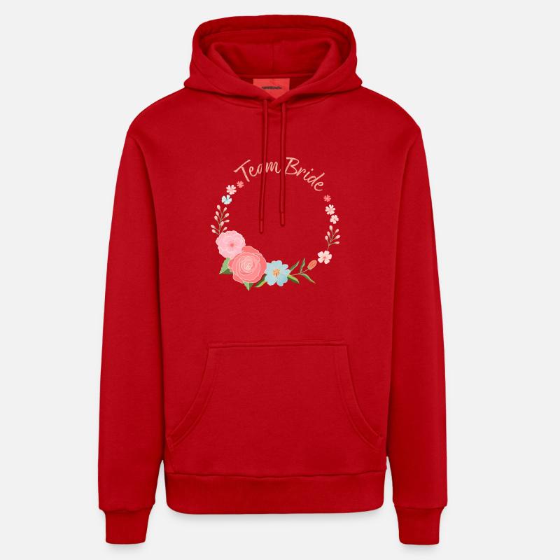 L’équipe Bride - Sweat à capuche bio décontracté fabriqué en UE - rouge