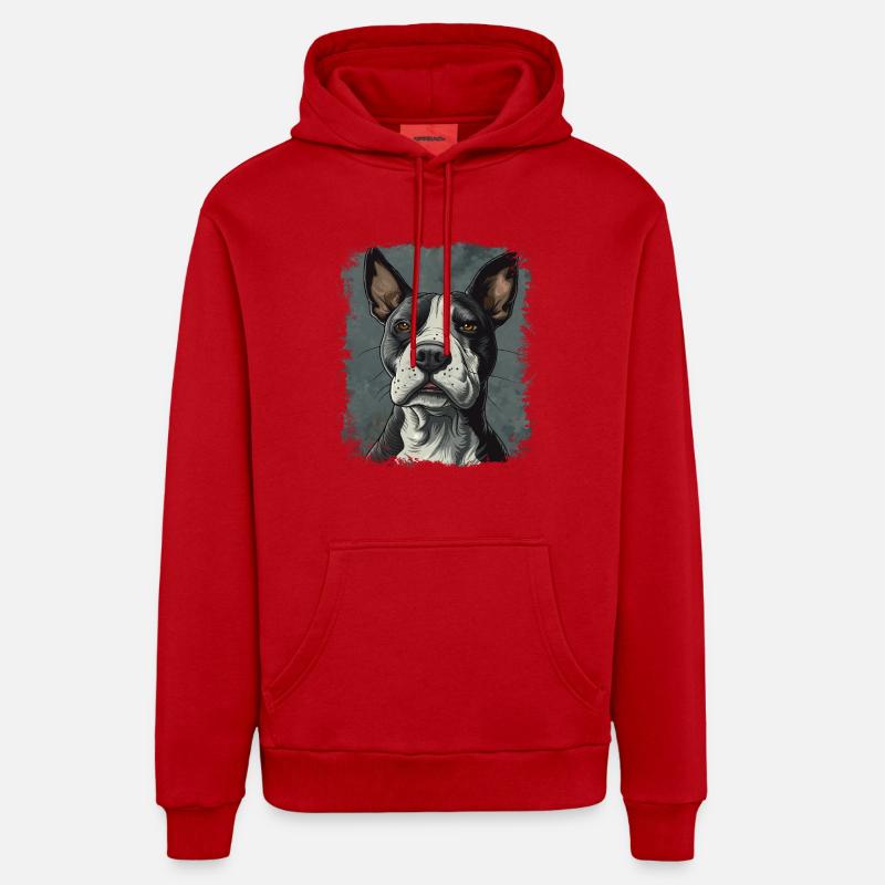 Bull terrier - Sweat à capuche bio décontracté fabriqué en UE - rouge