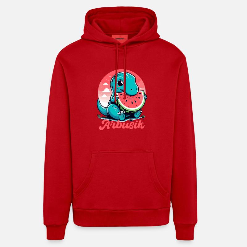 Mignon T-Rex Pastèque Arbusik Cadeau - Sweat à capuche bio décontracté fabriqué en UE - rouge