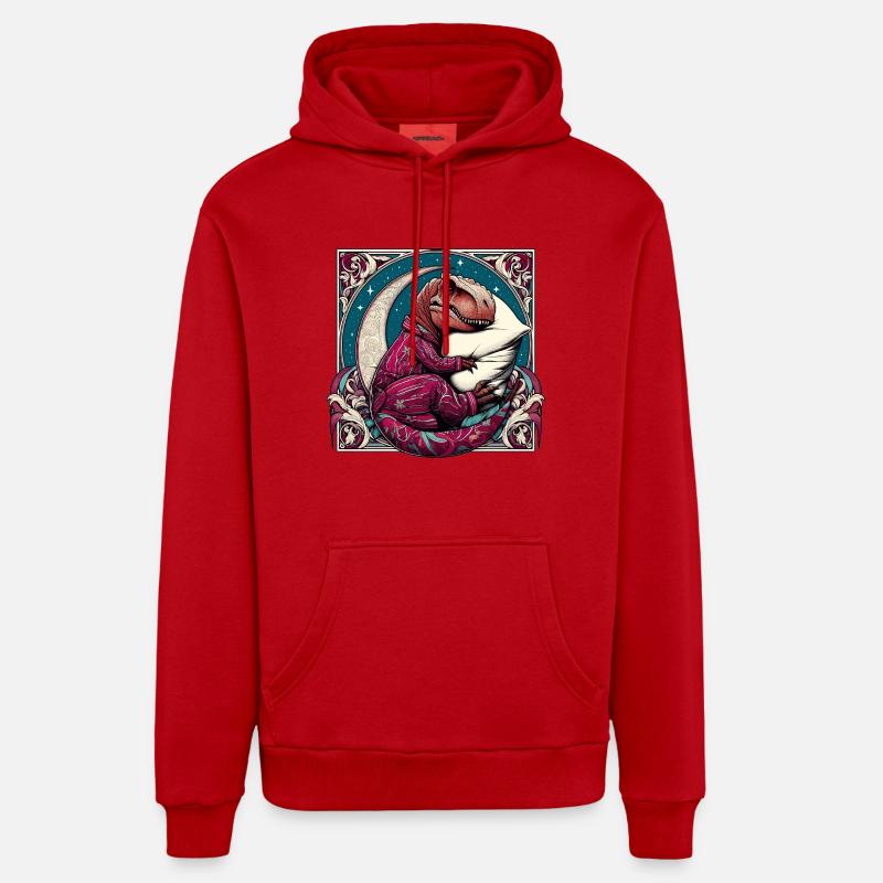 T-Rex Sleeping Hobby Cadeau - Sweat à capuche bio décontracté fabriqué en UE - rouge
