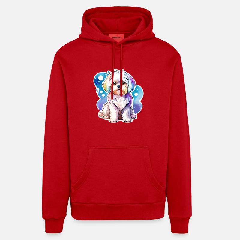 Aquarelles de Malteser - Sweat à capuche bio décontracté fabriqué en UE - rouge