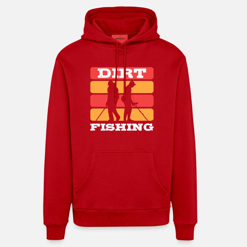 Détecteur de métaux - Sweat à capuche bio décontracté fabriqué en UE - rouge